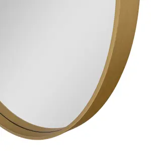 GoodHome Tisa Gold effect Round Wall-mounted Bathroom Mirror (H)60cm (W)60cm