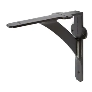 Hammer & Tongs Iron Shelf Bracket - D150mm - Black - Pack of 2