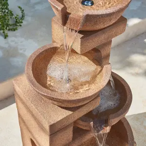 Primrose Kendal 4-Tier Cascade Water Feature with Lights 86cm