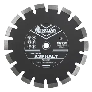 Trojan Platinum Asphalt Diamond Blade 300mm/12" x 20