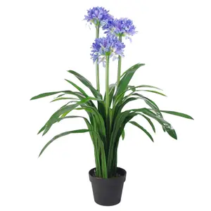 90cm Premium Artificial Agapanthus with pot BLUE