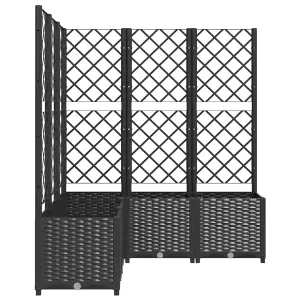 Berkfield Garden Planter with Trellis Black 120x120x136 cm PP