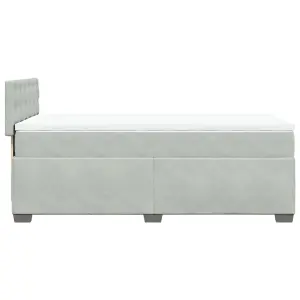 Berkfield Box Spring Bed with Mattress Light Grey 90x200 cm Velvet