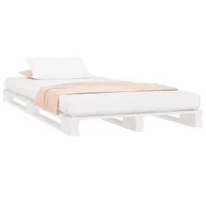 Berkfield Pallet Bed White 90x200 cm Solid Wood Pine