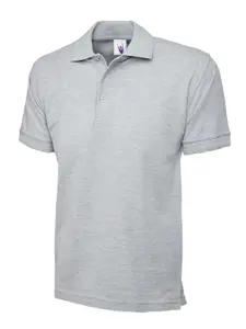 Uneek - Unisex Premium Poloshirt - 50% Polyester 50% Cotton - Heather Grey - Size 3XL