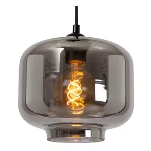 Lucide Medine Modern Pendant light 46cm - 3xE27 - Smoke Grey