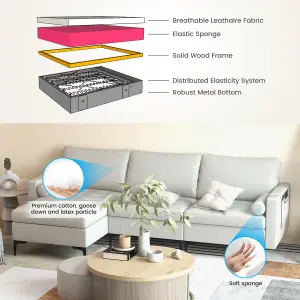 Costway Modular Sectional Sofa Couch Extra Large L-Shaped Sofa w/ 2 USB Ports