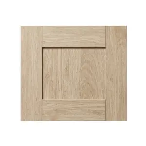 GoodHome Alpinia Matt light oak effect Matt white wood effect Shaker 2 drawer front, bridging door & bi fold door 400mm