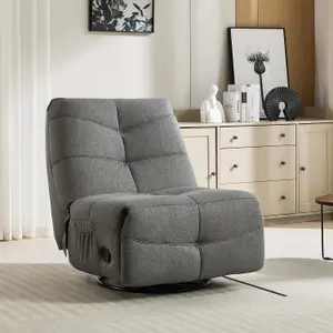 Austin Swivel & Rocker Manual Fabric Recliner Chair Grey