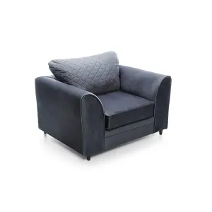 Chicago Velvet Armchair in Dark Grey