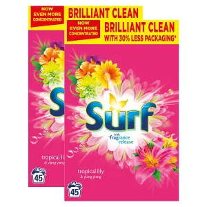 Surf Tropical Lily & Ylang-Ylang Laundry Powder 2.25kg, 180 Washes, 4Pk