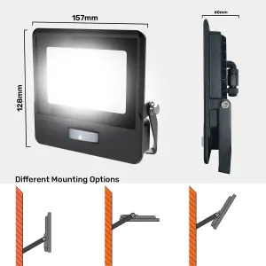 Integrated PIR LED floodlight with faster connector 20W, 2000 Lumens, IP65, Day Light 6500K