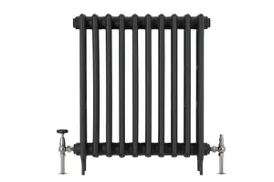 Arroll UK20 Black nickel effect Angled Manual Radiator valve (Dia)20.6mm, Pack of1