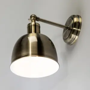 Litecraft Rima Brass 1 Lamp Industrial Style Wall Light