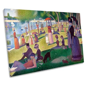 Georges Seurat A Sunday Afternoon Picture CANVAS WALL ART Print (H)81cm x (W)122cm