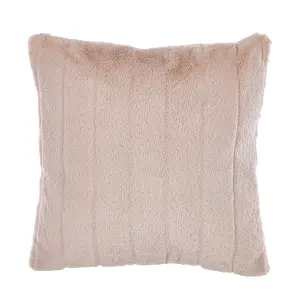 Set of 2 Cushions PUMILA Faux Fur 45 x 45 cm Solid Pastel Pink