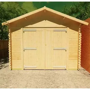 18ft x 14ft (5.48m x 4.26m) Monty Workshop 44mm Wooden Log Cabin (19mm Tongue and Groove Roof) (18 x 14) (18X14)