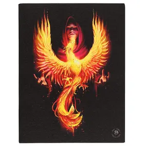 Anne Stokes Phoenix Rising Canvas Plaque Black/Orange (One Size)