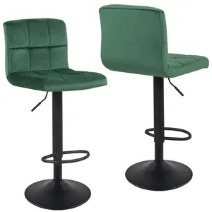 Paynter Swivel Adjustable Height Stool (Set of 2) Dark Green