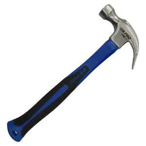 Claw Hammer Fibreglass 16oz with TPR Handle Curved Rip Nail Steel Head