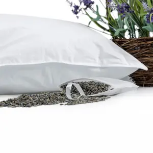 Homescapes Goose Feather & Down Lavender Pillow with Dried Lavender Insert