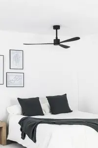 Luminosa Amelia Black Ceiling Fan, 6 Speed