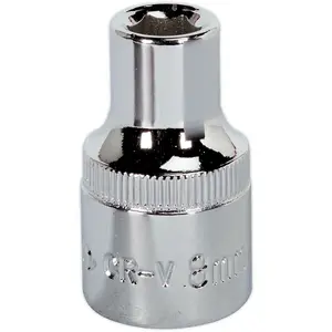 Durable 8mm Forged Steel Drive Socket - 1/2" Square Drive with Polished Chrome Finish