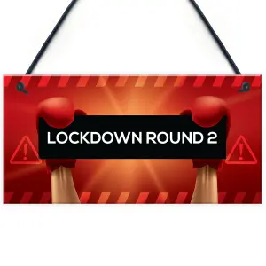 Lockdown Gift Round 2 Funny Bar Sign Garden Man Cave Garage Plaque Family Gift