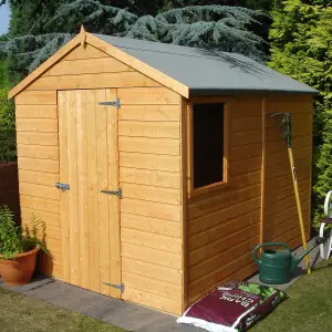 Shire Durham 8x6 ft Apex Wooden Shed with floor & 1 window (Base included)