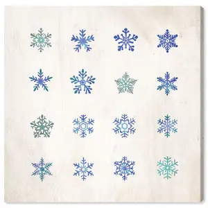 Snowflakes - Wrapped Canvas Print 76.2 cm H x 76.2 cm W x 3.8 cm D