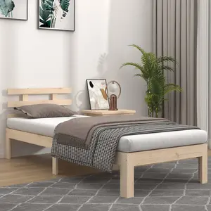 Berkfield Bed Frame Solid Wood 90x200 cm