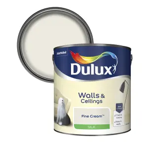 Dulux Walls & ceilings Fine cream Silk Emulsion paint, 2.5L