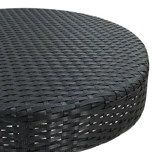 Berkfield Garden Table Black 60.5x106 cm Poly Rattan