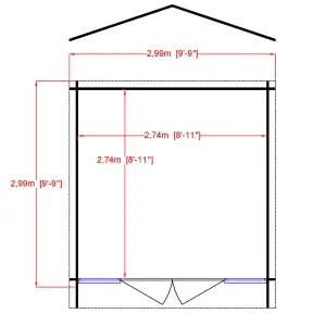 Shire Epping 10x10 ft Toughened glass & 2 windows Apex Wooden Cabin with Tile roof - Assembly service included