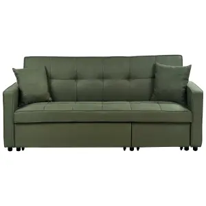 Beliani Modern Sofa Bed GLOMMA Dark Green