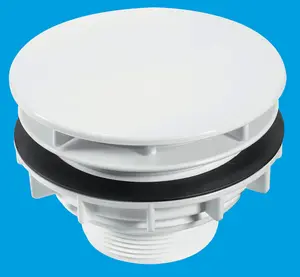 McAlpine SWHF5-WH High Flow Shower Waste 110mm White Plastic Plain Cover Flange x 56mm Tail