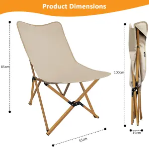 Folding Camping Chair  Portable Canvas Butterfly Chair for Adults Up to 150kg