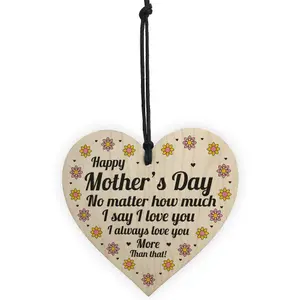 Mothers Day Gift Cute Wood Heart Gift For Mum From Daughter Son Love Gift Keepsake