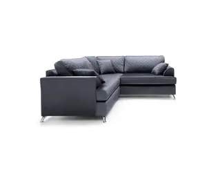 Ferguson Corner Sofa Dark Grey Velvet