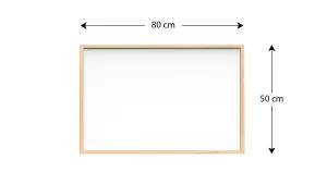 ALLboards Whiteboard dry erase magnetic surface wooden natural frame 80x50 cm