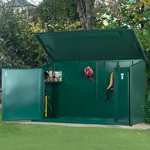 Access 8 ft. W x 3 ft. D Pent Metal Bike Shed Green