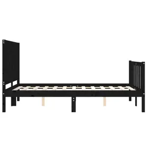 Berkfield Bed Frame with Headboard Black 120x200 cm Solid Wood