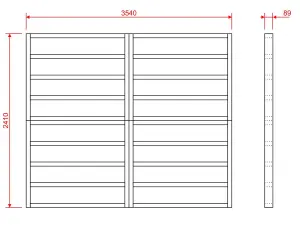 Wooden shed bases 12x8 (W-354cm x D-241cm), made of 38mm x 89mm