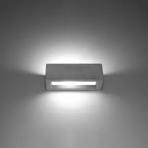 Vega Concrete & Glass Grey 1 Light Classic Wall Light