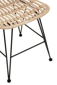 Stylish Natural Rattan Dining Chair, Comfortable Sturdy Modern Dining Chair, Versatile Small Modern Chair