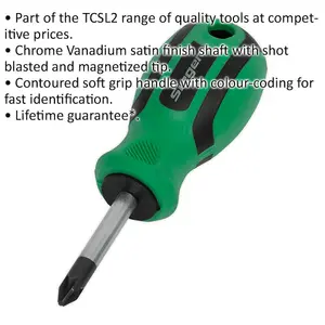 High-Quality Pozi Head Screwdriver 2 x 38mm with Soft Grip Handle