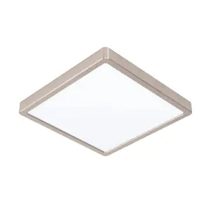 Eglo Fueva-Z Square Satin Nickel Smart Control Colour Changing LED Ceiling Light, (D) 28.5cm