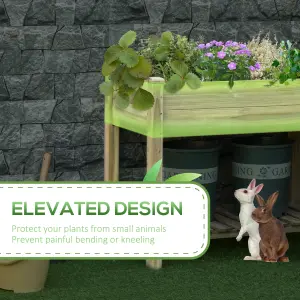 Outsunny Raised Garden Bed w/ Legs and Storage Shelf Elevated Wood Planter Box