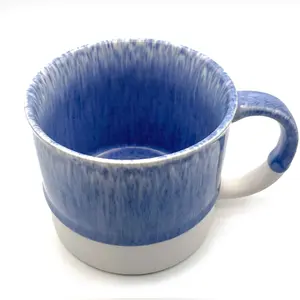 Scandi Home Set of 2 480ml Terra Fusion Cobalt Reactive Glazed Ceramic Mugs