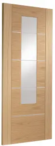 Internal Portici Oak Clear Glass Pre-Finished Door 1981 x 838 x 35mm (33")